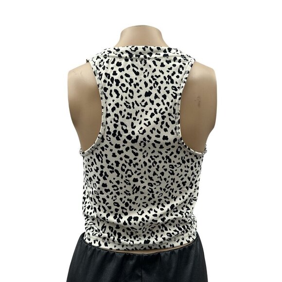 Athleta Shanti Crop Leopard Print Tank Top Stretch Sleeveless Scoopneck Women M - Picture 6 of 12